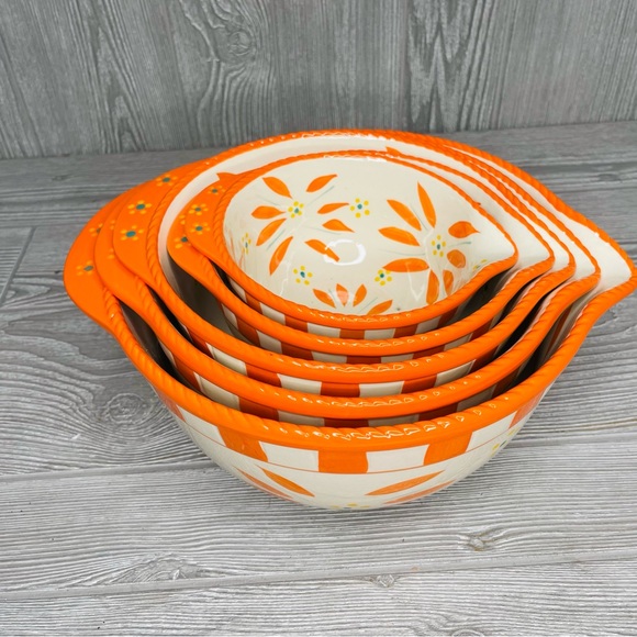 Temp-tations old world floral nesting measuring bowls with spout 5 set - Picture 2 of 10